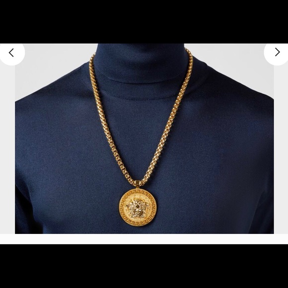 Gold plated Versace Medusa necklace